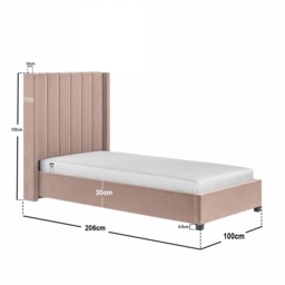 Flair Tiggy Single Ottoman Bed Velvet Pink - thumbnail 6