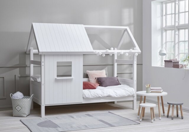 Thuka Flexa Nordic Playhouse Loft Bed Single Grooved White - image 1