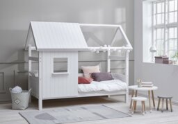 Thuka Flexa Nordic Playhouse Loft Bed Single Grooved White