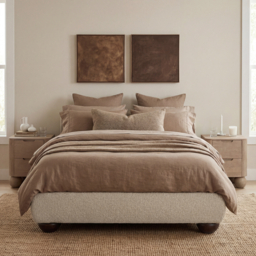 LPD Soller Platform Bed Cream Double - thumbnail 1