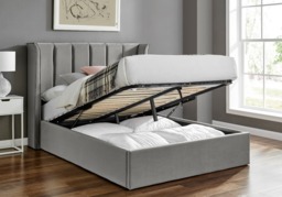 Limelight Polaris Recycle Fabric Ottoman Bed Frame-Double-Silver - thumbnail 2