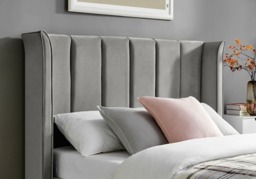 Limelight Polaris Recycle Fabric Ottoman Bed Frame-Double-Silver - thumbnail 4