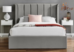 Limelight Polaris Recycle Fabric Ottoman Bed Frame-Double-Silver - thumbnail 3