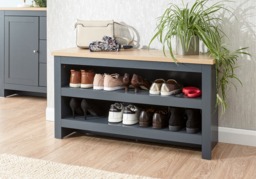 GFW Lancaster Simple Shoe Storage Bench-Grey - thumbnail 2