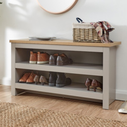 GFW Lancaster Simple Shoe Storage Bench-Grey - thumbnail 1