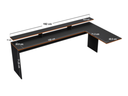 Recoil Ultimate Lumi Gaming High Sleeper with Desk Charcoal & Orange Single - thumbnail 7