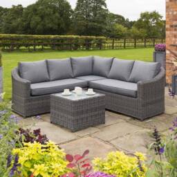 Rowlinson Bunbury Corner Sofa Set Grey Weave