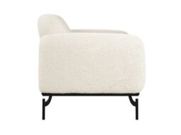 LPD Larsa 2 Seater Sofa with Curved Arms Cream Sherpa Fabric - thumbnail 6