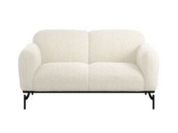 LPD Larsa 2 Seater Sofa with Curved Arms Cream Sherpa Fabric - thumbnail 2