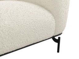 LPD Larsa 2 Seater Sofa with Curved Arms Cream Sherpa Fabric - thumbnail 5