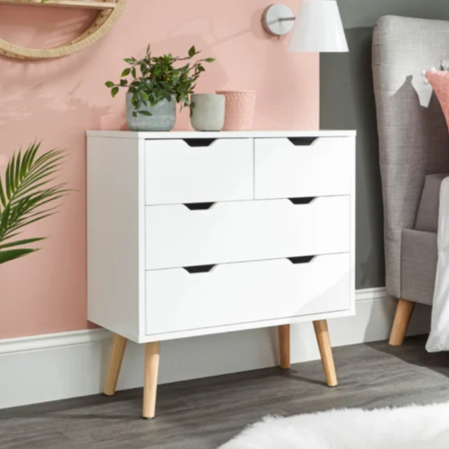 GFW Nyborg 2+2 Drawer Chest-White - image 1