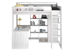 Parisot Higher High Sleeper Loft Bed with Desk & Wardrobe White - thumbnail 6