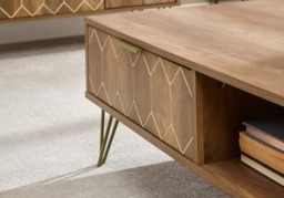 GFW Orleans Retro Coffee Table with Drawers - thumbnail 4