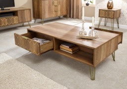 GFW Orleans Retro Coffee Table with Drawers - thumbnail 2
