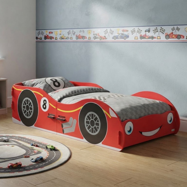 " Kidsaw Racing Car Junior Toddler Bed Red" - image 1