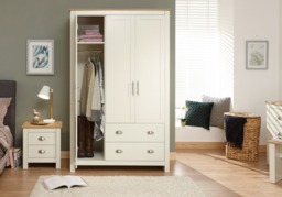 GFW Lancaster 3 Door 2 Drawer Wardrobe-Grey - thumbnail 3