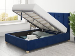 Aspire Hepburn Ottoman Bed Plush Velvet Navy - Double - thumbnail 3