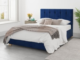 Aspire Hepburn Ottoman Bed Plush Velvet Navy - Double - thumbnail 1