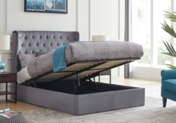 Flintshire Furniture Holway Grey Fabric Ottoman Bed Frame-Kingsize - thumbnail 2