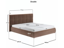 SOLACE+CO Mika Ottoman Bed Chocolate Velvet Double - thumbnail 7
