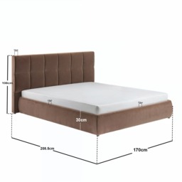 SOLACE+CO Mika Ottoman Bed Chocolate Velvet Double - thumbnail 7