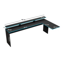Recoil Ultimate Neon Single Gaming High Sleeper Charcoal & Blue - thumbnail 6
