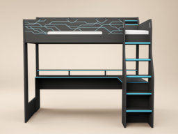 Recoil Ultimate Neon Single Gaming High Sleeper Charcoal & Blue - thumbnail 4