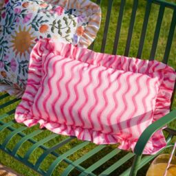 Furn Summer Solstice Wiggly Stripe 30 x 50cm Outdoor Polyester Cushion-Hot Pink