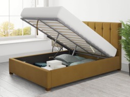 Aspire Hepburn Ottoman Bed Plush Velvet Ochre - Single - thumbnail 3