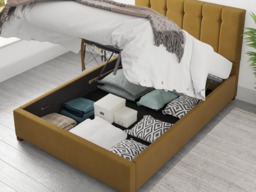 Aspire Hepburn Ottoman Bed Plush Velvet Ochre - Single - thumbnail 4