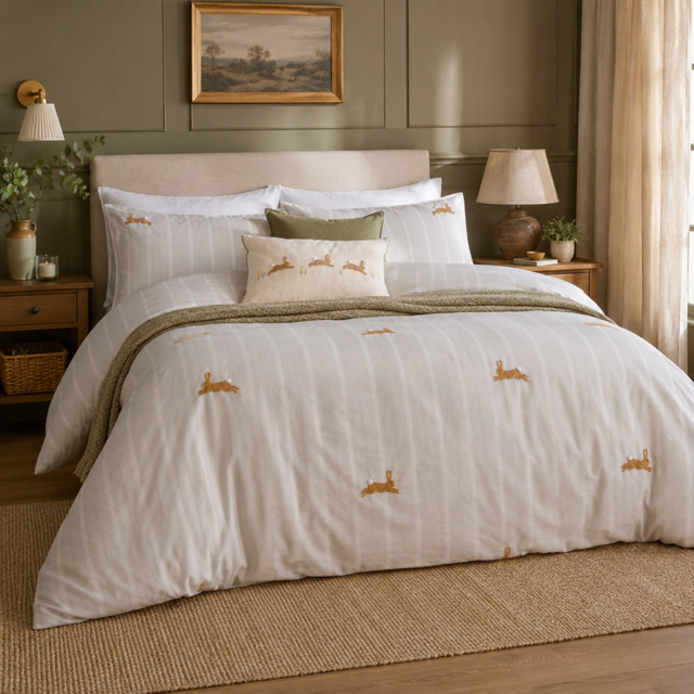 Wylder Ramble Hares Duvet Cover Set Sage-Single - image 1