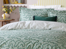 Wylder Brianna Floral Cotton Reversible Duvet Cover Set-Super King - Tarragon Green - thumbnail 3