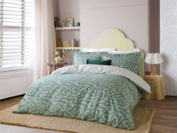 Wylder Brianna Floral Cotton Reversible Duvet Cover Set-Super King - Tarragon Green - thumbnail 2