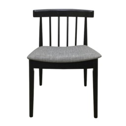 Flair Goran Dining Chair Black Frame - Grey (Pair) - thumbnail 4