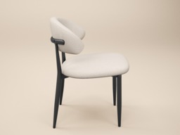 " SOLACE+CO Cyra Set of 2 Dining Chairs with Curved Back Beige Chenille" - thumbnail 5