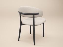" SOLACE+CO Cyra Set of 2 Dining Chairs with Curved Back Beige Chenille" - thumbnail 6
