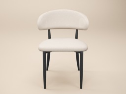 " SOLACE+CO Cyra Set of 2 Dining Chairs with Curved Back Beige Chenille" - thumbnail 4