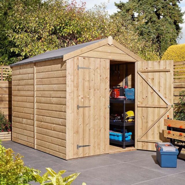 Rowlinson Shiplap Apex Shed Double Door 8x6cm - image 1