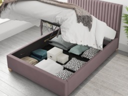 Aspire Grant Ottoman Bed Plush Velvet Blush - SuperKing - thumbnail 4