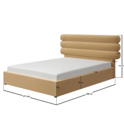 SOLACE+CO Atlas Ottoman Bed Sand Velvet Double - thumbnail 6
