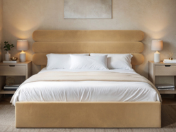 SOLACE+CO Atlas Ottoman Bed Sand Velvet Double - thumbnail 3