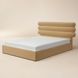 SOLACE+CO Atlas Ottoman Bed Sand Velvet Double - thumbnail 4