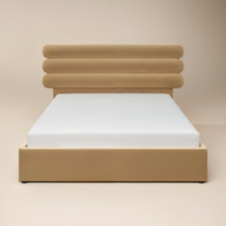 SOLACE+CO Atlas Ottoman Bed Sand Velvet Double - thumbnail 5