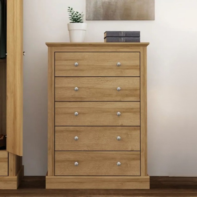 LPD Devon Oak 5 Drawer Chest - image 1