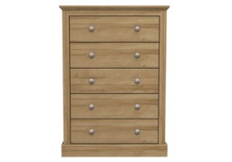 LPD Devon Oak 5 Drawer Chest - thumbnail 3