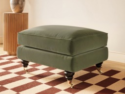 SOLACE+CO Addison Loveseat & Footstool Bundle Khaki Green Velvet - thumbnail 3