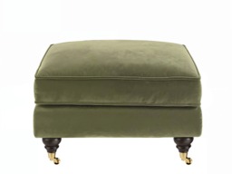 SOLACE+CO Addison Loveseat & Footstool Bundle Khaki Green Velvet - thumbnail 5