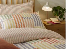 Duvet Day Madison Stripe Reversible Soft Touch Duvet Cover Set-Kingsize - thumbnail 2