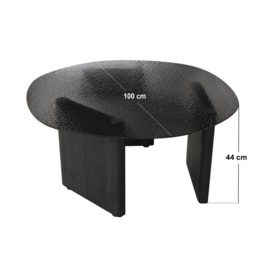 SOLACE+CO Emil Black Glass Round Coffee Table - thumbnail 4