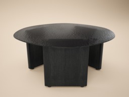 SOLACE+CO Emil Black Glass Round Coffee Table - thumbnail 2